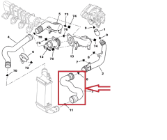 Gaisa šļūtene Oriģināls Citroen Peugeot C5 I 607 2.0 HDI 0382s7