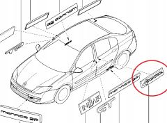 Emblēma Oriģināls Renault Laguna III 990882613R