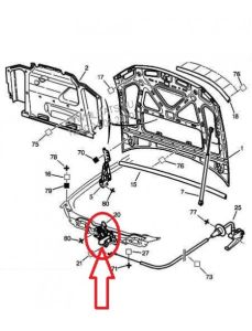 Motora Pārsega Slēdzene Priekšā Oriģināls Citroen Peugeot 406 793450