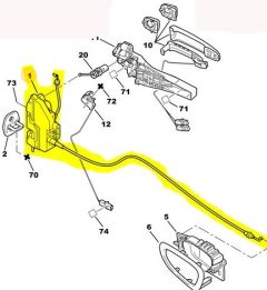 Durvju slēdzenes mehānisms Kreisais Aizmugurē Oriģināls Peugeot 307 9137A0 Durvju slēdzenes mehānisms Kreisais Aizmugurē Oriģināls Peugeot 307 9137A0