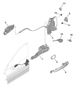 Durvju slēdzenes mehānisms Oriģināls Priekšā Labais Peugeot 407 9136FE