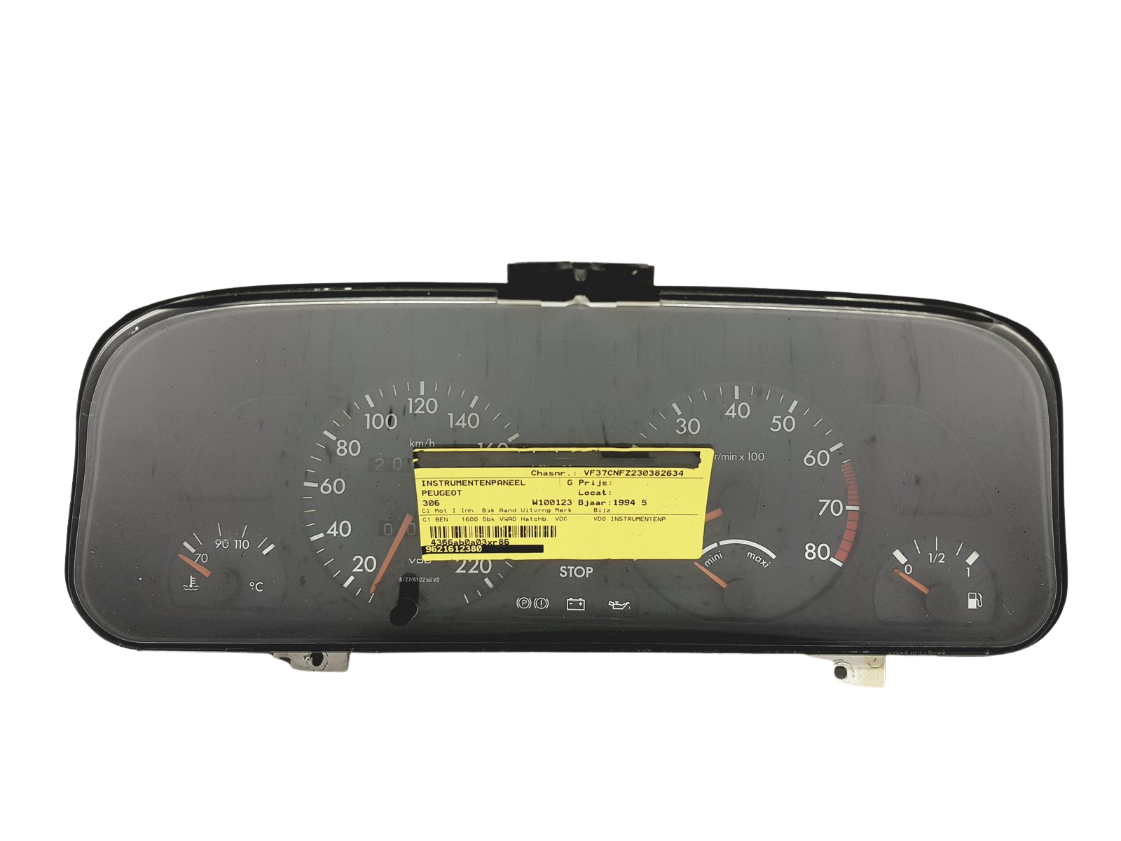 Tahometrs Peugeot 306 9621612380 VDO main product photo