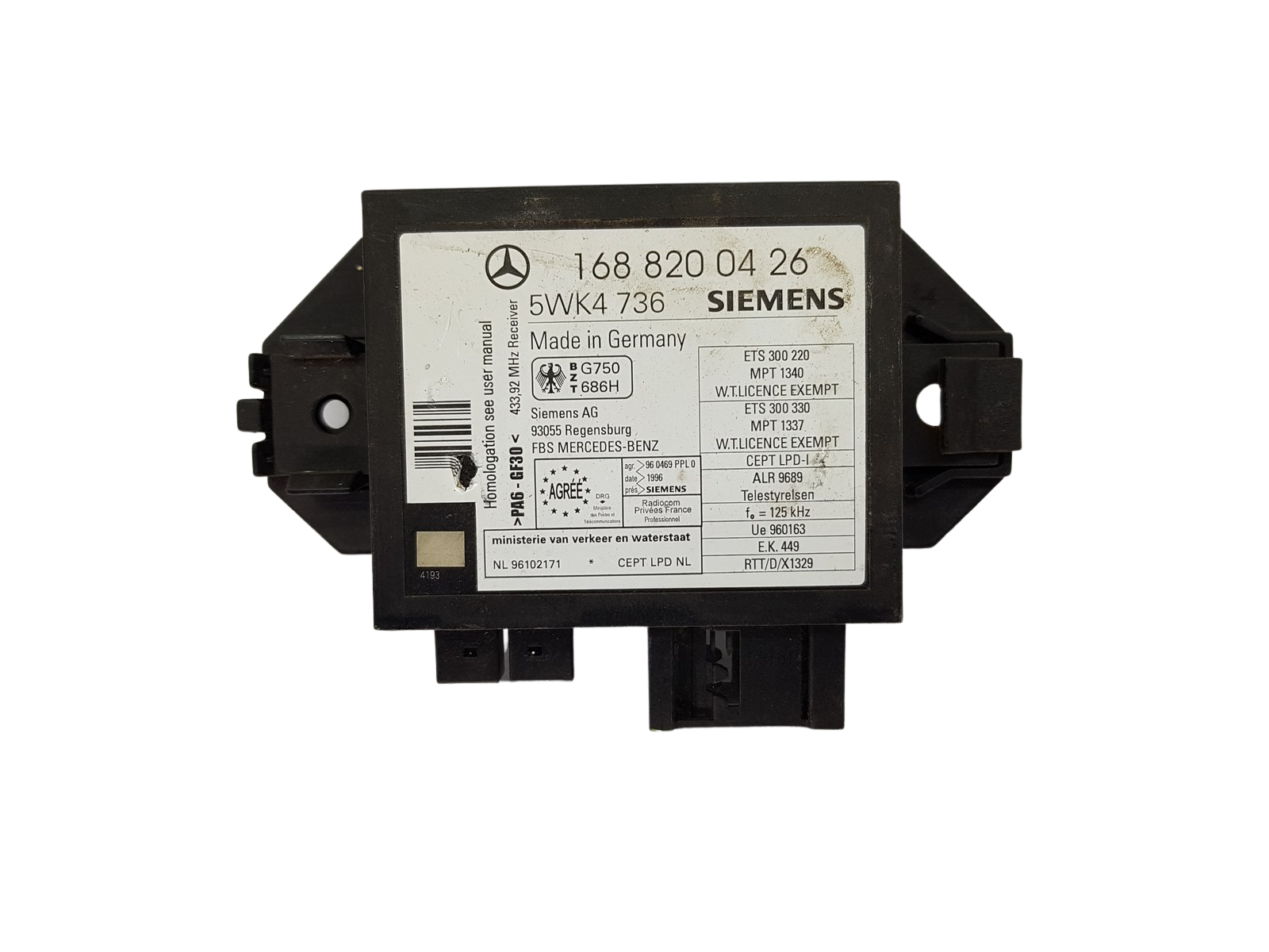 Vadības Bloks Immo Mercedes-Benz 1688200426 5WK4736 Siemens 18327 main product photo