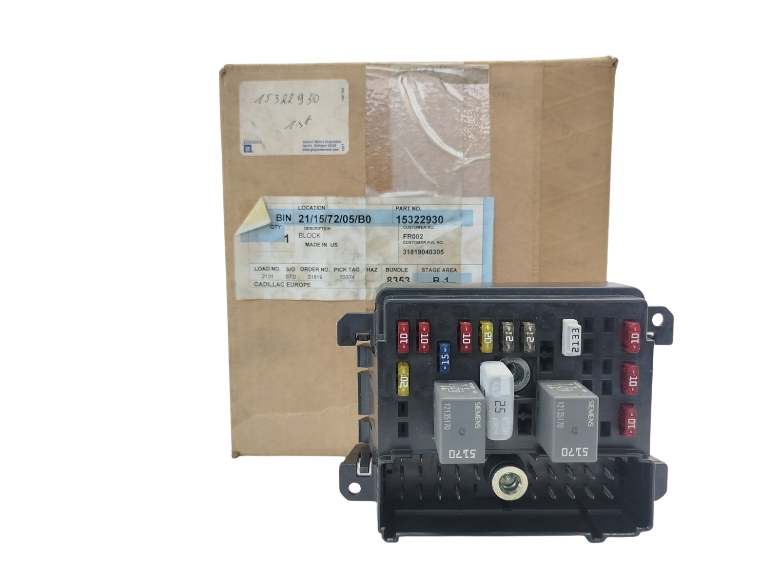 Drošinātāju kārba Jauns Oriģināls Oldsmobile Chevrolet 15322930 GM main product photo