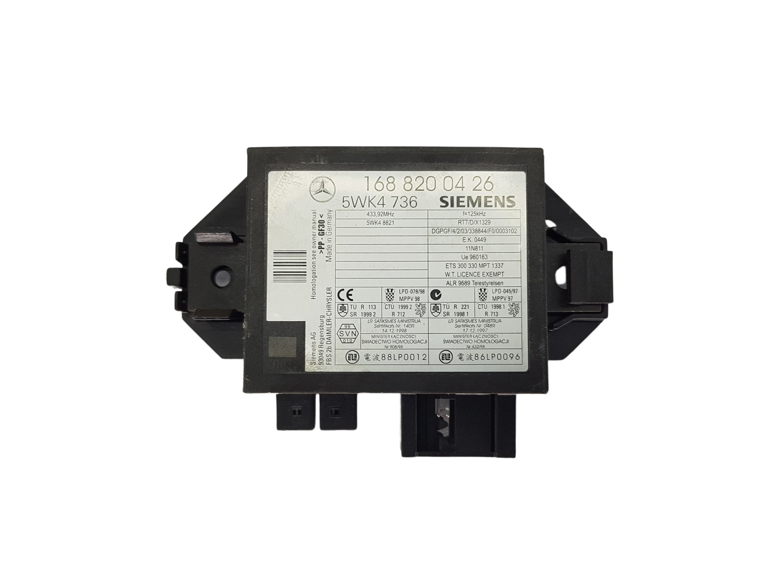 Vadības Bloks Immo Mercedes-Benz 1688200426 5WK4736 Siemens 20135 main product photo