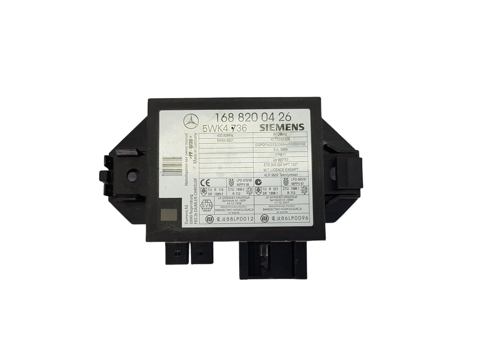 Vadības Bloks Immo Mercedes-Benz 1688200426 5WK4736 Siemens 20078 main product photo