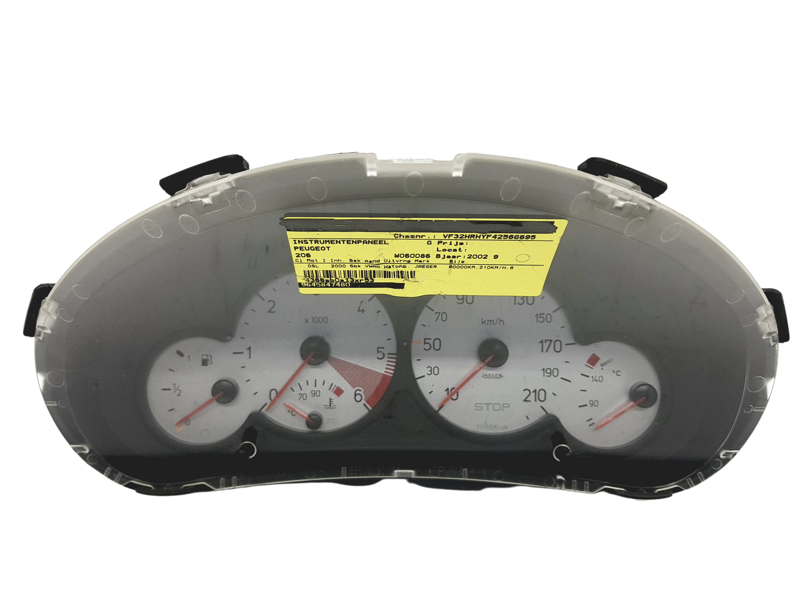Tahometrs Peugeot 206 9645847480 49059 main product photo