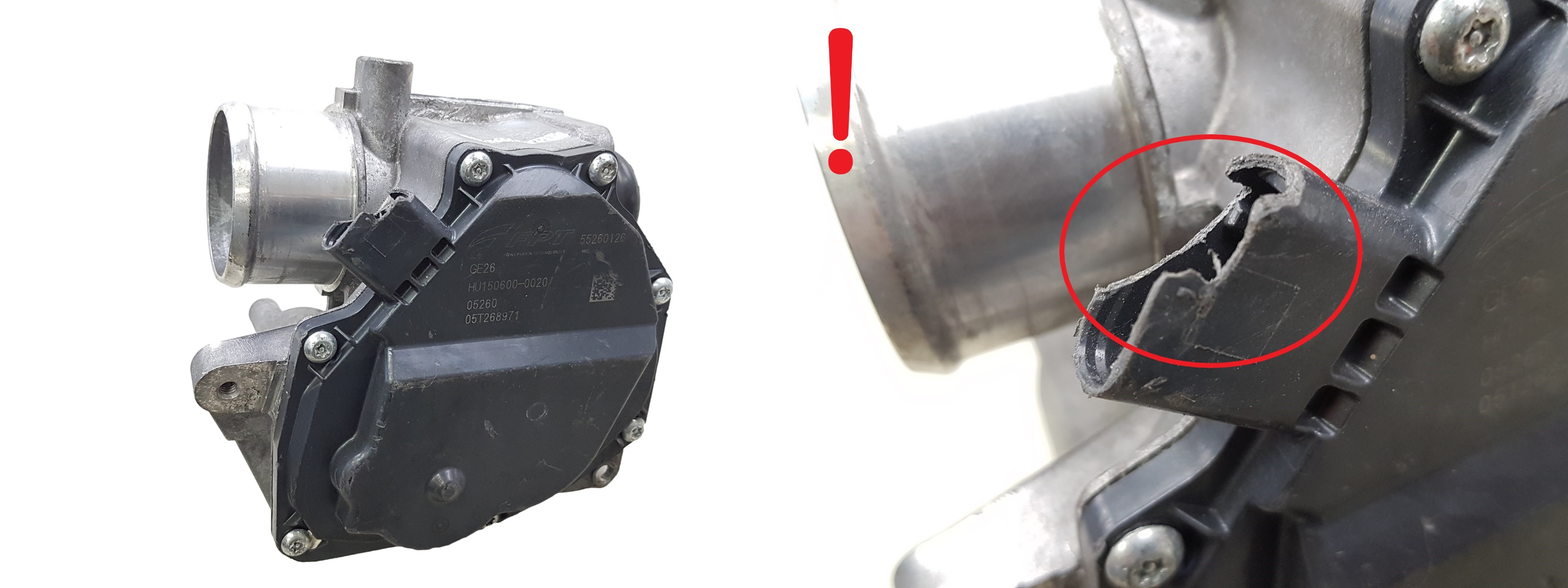 Gāzes korpusa vārsts EGR Fiat Opel 55260126 HU150600-0020 1.3 CDTI 3057 main product photo
